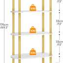 HOOBRO 5 Tier Open Bookshelf, Industrial Arched Bookcase Display Shelf Rack, Wooden Bookcase Storage Shelf Metal Frame, Tall Storage Organizer for Home, Easy Assembly, Gold DM176SJ01, 16.9"L x 11.8"W x 69.3"H