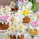 36pcs Wildflower Cupcake Toppers Cake Decor Baby In Bloom Baby Shower Cake Toppers for Women Birthday Bridal Shower Wedding Party Decoration
