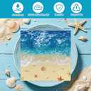 50Pcs Ocean Waves Paper Napkins - 13x13 Inches Seashell Starfish Nautical Design Luncheon Napkins Disposable Blue Ocean Themed Napkins for Birthday Baby Shower Pool Party Decoration Supplies