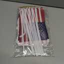 4th of July Decorations 33ft American String Flags Banner+ 10Pcs Handheld USA Stick Flag+ 30Pcs Red White Blue Balloons+2 Sheet Stickers Party Decor for 4th of July America Patriotic Day Memorial Day