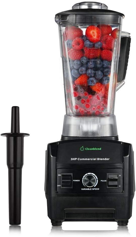 Cleanblend Commercial Blender - 1800W, 3HP, 64oz High-Performance Professional Countertop Blender with Stainless Steel Blades (Black)