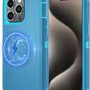 5 x for iPhone 15 Pro Case [Compatible with MagSafe], Heavy Duty Shockproof 3-Layer Full-Body Protection Rugged Cover, Drop-Resistant and Wireless Charging Friendly (Aqua, iPhone 15 Pro)