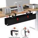 Univivi No Drill Under Desk Cable Management Tray, 28" Cord Organizer for Table, Clamp/Screw Mount Desk Cable Management, Premium Fabric Cable Management Tray for Office, Home