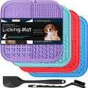 Lick Mat for Dogs and Cats, 7.9inch Licking Pad with Suction Cups, Slow Feeder Pet Bowls for Training and Bathing Grooming Large 4Pack