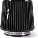 4Inch Cold Air Intake Filter  Washable, High Performance, 3" or 31/2" or 4" ClampOn Replacement Cone Air Filter Universal 3 Sizes in 1 Black