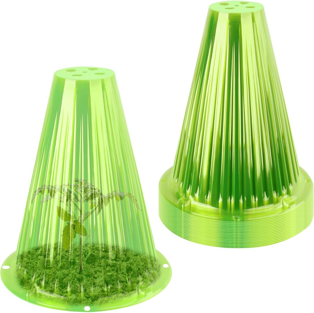 20 Pack Garden Cloches for Plants, Reusable Bell Plant Cover | Plant Covers Protectors from Animals Snails Birds Chickens Insect, 9.18" H X 7.56" D (Green)