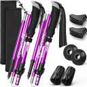 Covacure Hiking Poles Collapsible Trekking Poles - Aluminum Alloy 7075 Walking Sticks for Hiking with Telescopic & Foldable Tri-fold Design Hiking Gear for Women Men, Hiking, Camping, Climbing