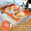 MAONAME Orange Serving Tray with Handles, Modern Decorative Trays for Coffee Table, Plastic Rectangular Trays for Ottoman, Bathroom, Halloween Decor, 15.8 x 10.2 x 1.4"