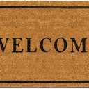 PLUS Haven Coco Coir Door Mat with Heavy Duty Backing, Welcome Doormat, 17.5x30 Size, Easy to Clean Entry Mat, Beautiful Color and Sizing for Outdoor and Indoor uses, Home Dcor