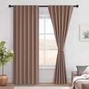 Hiasan Blackout Curtains 84 Inches Long Room Darkening Thermal Insulated Blackout Curtains for Living Room Cold Weather Thermal Drapes for Winter,Privacy Assured, 52" Wide,Cappuccino