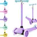 BOLDCUBE Teeny | 3 Wheel Mint Scooter for Kids & Toddlers Ages 3-6 Years | Flashing Wheels | Height Adjustable 53 to 70 cm | My First Scooter