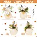 SY Super Bang Fall Pumpkins Decor, White Artificial Flower Plant Berry Foam Faux Big Pumpkins Decorations, for Autumn Harvest Thanksgiving Wedding Fireplace Table Centerpieces Party Decor.