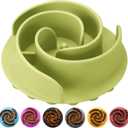 Slow Feeder Dog Bowls Insert, Animire Soft Silicone Slow Eating Dog Food Bowl for Small, Medium and Large Dogs, Compatible with Regular and Elevated Bowls (Green)