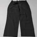 JEAAMKSSER Women's High Waisted Business Trousers Straight Leg Pleated Office Slacks Pants Black  XL