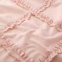Blush Ruffle Diamond Fabric Curtain for Windows with Rod Pocket, 51 x 84 Inch, 2 Panels