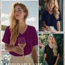 Huukeay 3 Pack Women's Oversized Cotton T-Shirts V Neck Loose Fit Casual Workout Tees Soft Short Sleeve Tops (XL)
