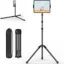 XXZU 72in Tablet Floor Stand Tripod,Tablet Stand Floor with 360 Ball Head,Height Adjustable Floor Stand Holder with Case,Tall Tripod for Phone/Music/Stream/Recording and All 4.7-13 Devices