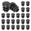 30 Pack Round Plastic Plug, OD 1/2" Furniture Tube Inserts Pipe Hole End Caps for Tubing Post/Glide Insert for Pipe Post/Table Chair Leg/Metal Tubing/Fence [Black]