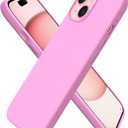 ORNARTO Compatible with iPhone 15 Plus Case 6.7", Slim Liquid Silicone 3 Layers Full Covered Soft Gel Rubber Cover Protective Phone Case with Anti-Scratch Microfiber Lining-Cherry Blossom