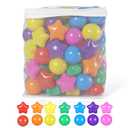 STARBOLO Ball Pit Balls - 100pcs Crush Proof Plastic Children's Toy Balls Bright 7 Colors Ocean Balls for Birthday Parties Games Pool