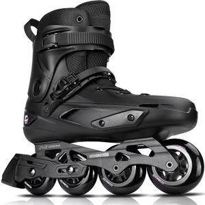 Professional Inline Skates for Women Men, COSMOID Roller Blades Adult Male Female, Size 5-12，Professional Fitness Roller Skates Blades for Unisex (Black, USM12-13/ USL12.5-13.5)