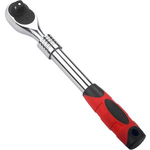 3/8" Drive Ratchet Retractable Socket Wrench,72-Tooth Extendable Ratchet Wrench,With Quick Release Locking,Soft-Grip with Reversible Switch