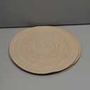 SHACOS 15 inch Round Braided Placemats Set of 6 Cotton Polyester Place Mats Non Slip Heat Resistant Washable Table Mats for Kitchen Dining Party Table Decor (Beige, 6)