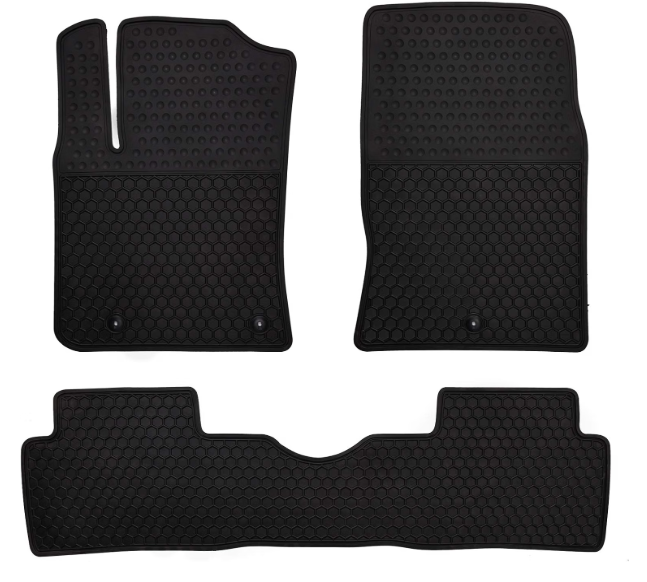 Car Floor Mats All Weather Custom Fit for Hyundai Kona 2018-2023 Non Electric Models，Odorless，Washable， Heavy Duty， Rubber， All Weather，Floor Liners， Black/Red