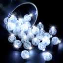 LIHAO 30pcs LED Balloon Lights Mini Round LED Ball Lights for Paper Lantern Christmas Halloween Birthday Wedding (White)