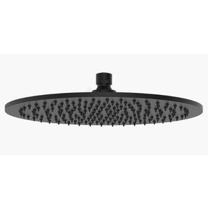 Aquaiaw Fixed Rainfall Shower Head, Seamless Laser Soldered 304 Stainless Steel, Integral 1-Piece, Wall Or Ceiling High Pressure Head Shower, 2.5 GPM, Brass Joint (12 inch Round, Matte Black)