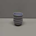 Creative Co-Op Medium Stoneware Ribbed Bowl with Reactive Glaze, Light Blue, Set of 4