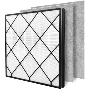 Leemone True HEPA Filter Replacement for Shark Air Purifier 4, Compatible with Shark HE400, HE401, HE401C, HE401NP, HE402, HE402C, HE405, UA415, Part No. HE4FKBAS, HE4FKPET, HE4FKPETMB, HE4FKPRO