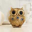 TOHLUCS Owl Statue Home Decor Accents with Evil Eye.Gold Decor for Bookshelf, Bedroom, Living Room, Office, Table and Shelf.Vintage Owl Figurines Gifts for Birds Lover.Cute Small Animal Sculptures.