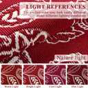 2x8 Washable Christmas Runner Rug with Non Slip Backing, Absorbent & Dirt-Trapping, Red and White High-Low Textured Floral Hallway Carpet for Kitchens, Laundry Rooms, Bathrooms, Entryways