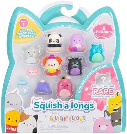 Squish-a-longs 8 Pack - 1” Mini-Squish with 2 Accessories, 1 Ring, and a Collector’s Guide - Collect, Trade, & Play 2 Pcs