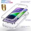 Diaclara Designed for iPhone 14 Case, Full Body Rugged Case with Built-in Touch Sensitive Anti-Scratch Screen Protector, with Camera Lens Protector for iPhone 14 6.1" (Clear)