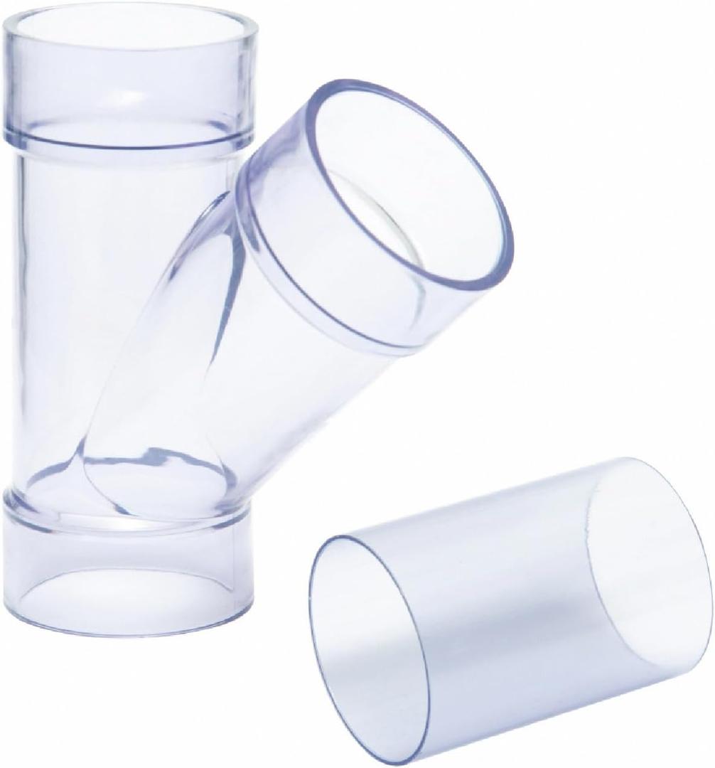 POWERTEC 2-1/2 Inch ID Y Fitting for 2-1/2 Inch OD Dust Collection Pipes, Adapters and Fittings with Splice for 2 1/2 Inch ID Dust Collection Hose Connector, 1 set (70320)