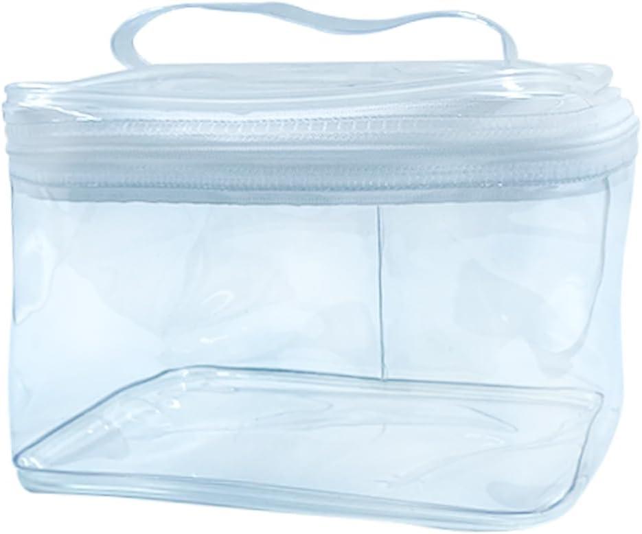 2 x TotePrint 1PCS Clear Handle Zipper Cosmetic Bag and Versatile Travel Pouch,7.09 * 4.72 * 5.12inch Durable PVC Material,for Makeup Travel Essentials (With-1PCS)