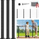 42" One-Stop Cable Railing Post Kits, 3 Pack Fixed Top Level Drilled Line Post, Cable Railing System Including 3 Railing Post, 151ft Cable, 24 Terminal, 72 Cable Grommets (No Handrail)