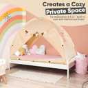 Twin Bed Canopy with Reinforced Rods | Cozy Bed Tent for Kids | Hideaway Canopy for Girls Room & Boys & Fort for Kids Indoor Play Time or Sleepy Time Foldable Toddler Bedroom Privacy Sleeping
