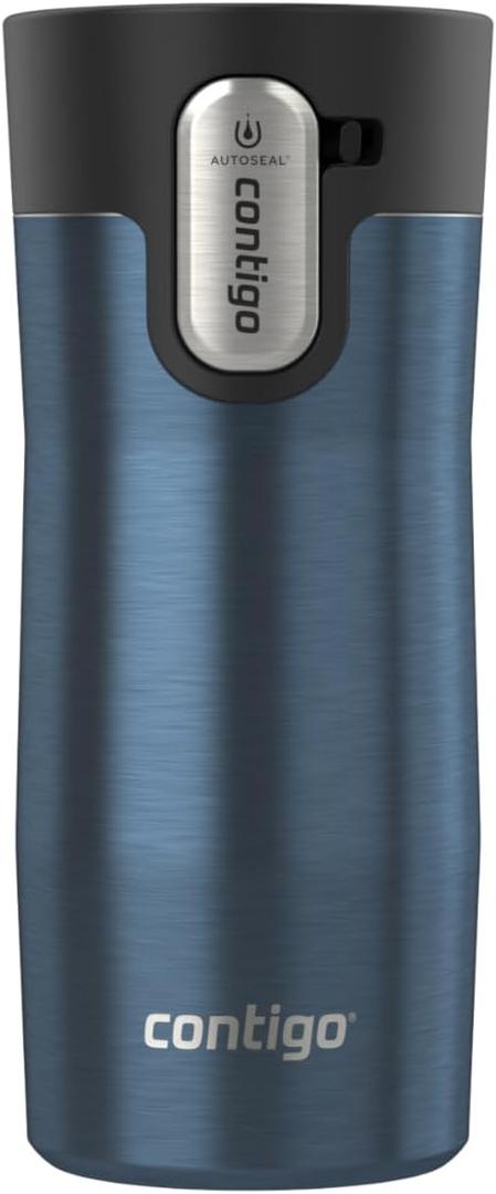 Contigo AUTOSEAL West Loop Vacuum-Insulated Stainless Steel Travel Mug with Easy-Clean Lid 12 oz Blueberry