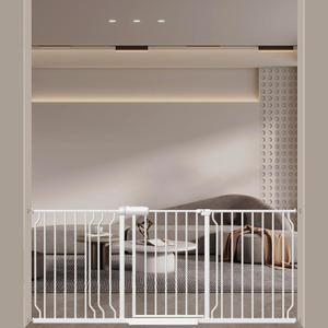 WAOWAO Baby Gate 62.20-71.26" Extra Wide Pressure Mounted Walk Through Swing Auto Close Safety White Metal Toddler Kids Child Dog Pet Puppy for Stairs, Doorways, Kitchen