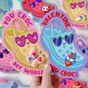Valentines Day Cards for Kids School - Valentines Gifts for Kids - 36 Valentine Cards with Shoe Charms Bulk - Funny Valentine Exchange Card for Boys Girls Toddler Class Classroom Gift Party Favors