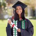 Lyrow Green and Red Graduation Money Lei Class of 2026 Ribbon Money Lei Graduation Cash Gift for Congrats Graduates Grad Leis with Cash Holder for Senior High School Party Supplies (Classic)