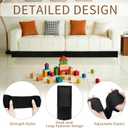 2 Pack Under Couch Blocker, 123'' L Adjustable Elastic Nylon Strap Barrier to Stop Items from Going Under Sofa, Furniture Blocker Bumper for Bedroom, Living Room, Black