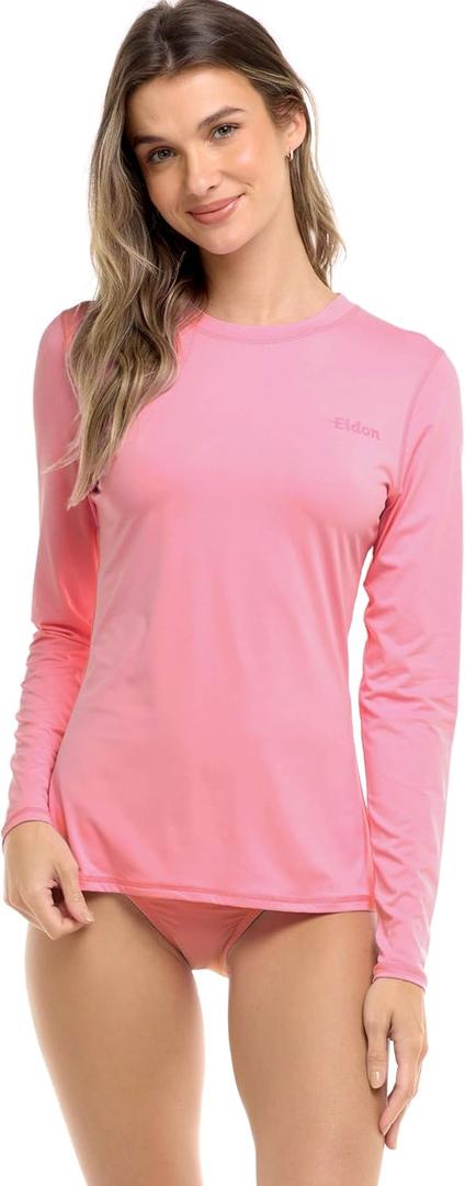Womens Cozy Honey Long Sleeve Rashguard 50+ Uv Protection Skin Guard (Pink, XL)