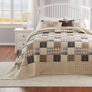 Greenland Home Oxford 100% Cotton Quilted Bedspread Set, 3-Piece Jumbo Queen, Taupe