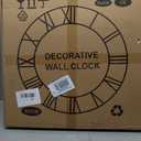 LEIKE Large Wall Clock, 24" Completely Silent, Non Ticking, Battery-Operated,Rustic Round Modern Metal Wall Clock Decor for Living Room, Bedroom and Kitchen, (60cm, Black-Roman Number)