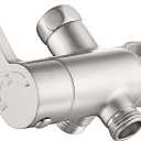 3 Way Shower Diverter Valve with Hand Shower Holder, G1/2 Shower Head Splitter, Shower Arm Diverter, Bathroom Universal Shower System Replacement Part (Brushed)