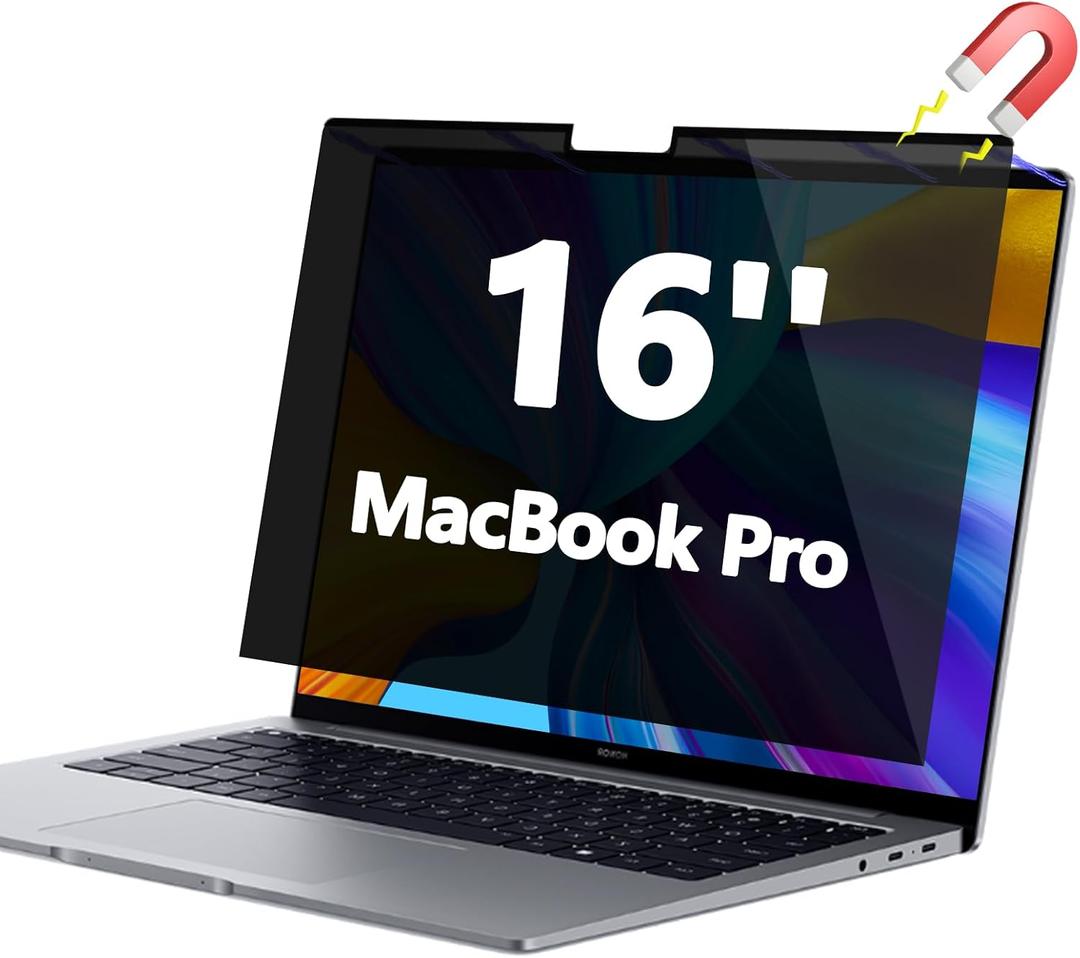Magnetic Privacy Screen for MacBook Pro 16 Inch (2021-2026, M1, M2, M3, M4, M5, Pro, Max), 16in Removable Anti Glare Blue Light Filter for Mac Pro 16.2" Privacy Protector